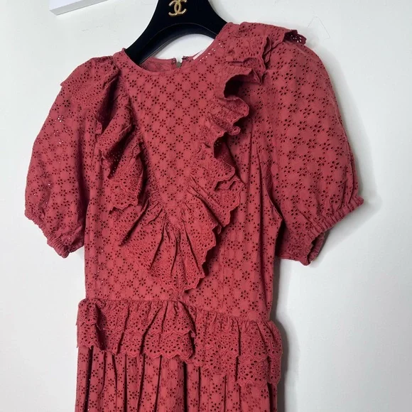 Ula Johnson Bettine Embroidered Ruffle Maxi Dress XS 0 - Picture 5 of 9